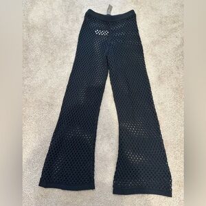 J. Crew Black Open-Knit Crochet Swim Coverup Pants